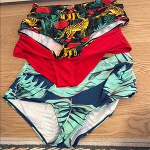 Colorful High-Waisted Bikini Bottoms Sets